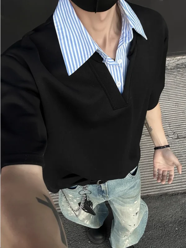 A2d536757a79d47e48809bab20f4d2f79Z.webp Men's Collared Streetwear T-Shirt