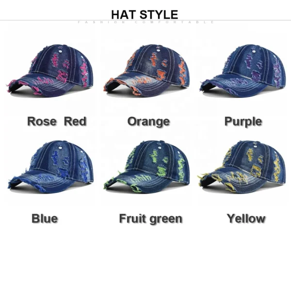 H07b00fff7c86488392e333c45eac3dabR.webp Heavy-Distress Denim Cap