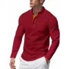 H16db8c5e97b44b2d8a3e89be9f319ee9f.webp Men's Knit Mock-Neck Long-Sleeve T-Shirt