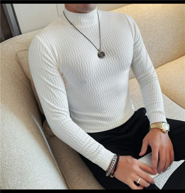 H201d126c39c74cbf90c18be51003f80dF.webp Men's High-Neck Knit Long-Sleeve T-Shirt