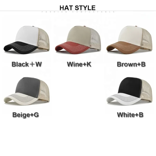 Breathable Five-Panel Mesh Trucker Cap