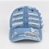 Oversized-Rip Denim Baseball Cap