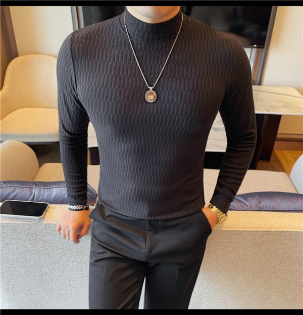 H391985a1554f4892a6873019aaf68a50X.png_960x960q80.png Men's High-Neck Knit Long-Sleeve T-Shirt