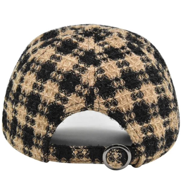 H3b657a7ccb964f28b6ba58b4da5bc3f9r.webp Houndstooth Tweed Baseball Cap