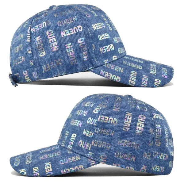 H3b96cfd968c943ba892138b86f3ac685Z.webp Queen Graphic Washed Denim Cap