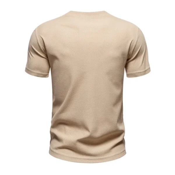 H4b58773dd3184bc5b69d0b0a795a22bee.webp Men's Knit V-Neck Casual T-Shirt