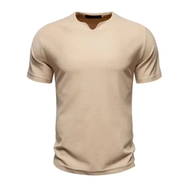 H4ba2477dc3294b2cb72f2364597ccb73u.webp Men's Knit V-Neck Casual T-Shirt