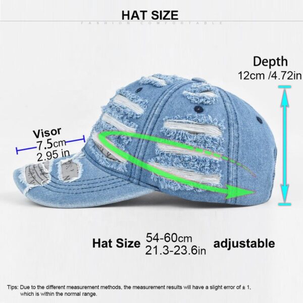 Oversized-Rip Denim Baseball Cap