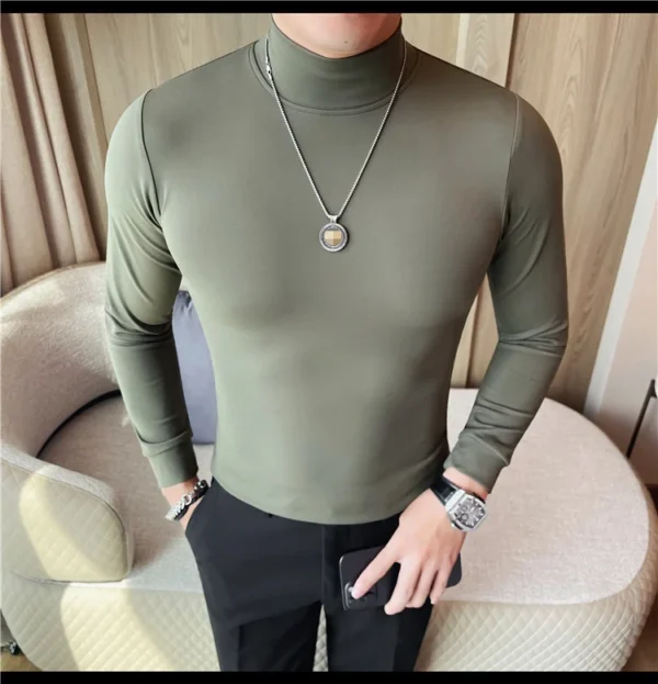 Men's High-Neck Casual Long-Sleeve T-Shirt