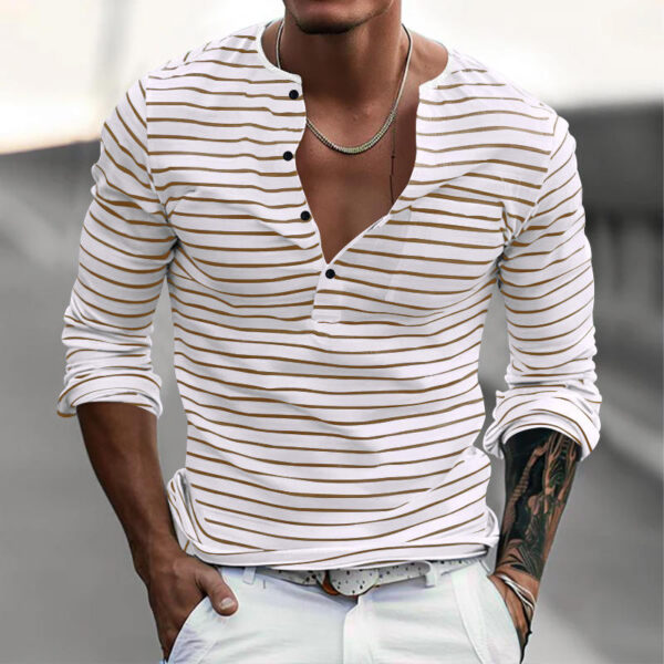H541bf9632d504f3d85e9bbe00420242dw.jpg_960x960q80.jpg Men's Striped Long-Sleeve Casual T-Shirt