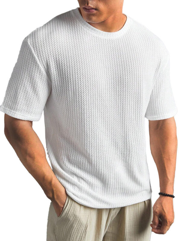 H55aeee9fec654ca0af24042dfafdd86dY.jpg_960x960q80.jpg Men's Waffle-Knit Crew-Neck T-Shirt