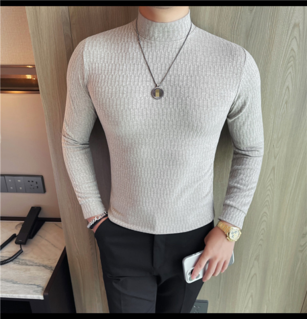 H56d967c83e924510aca987f683cd991fe.png_960x960q80.png Men's High-Neck Knit Long-Sleeve T-Shirt