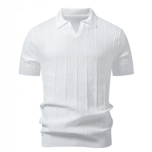 H590d652f4195436c9022e97f0fa66669C.webp Men's Knit Polo-Collar T-Shirt