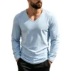 H5ad9487070224c1c975cfe9449cbcc84s.webp Men's Linen-Blend V-Neck Long-Sleeve Top