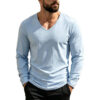 H5ad9487070224c1c975cfe9449cbcc84s.jpg_960x960q80.jpg Men's Linen-Blend V-Neck Long-Sleeve Top