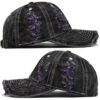 Color-Trim Distressed Denim Cap