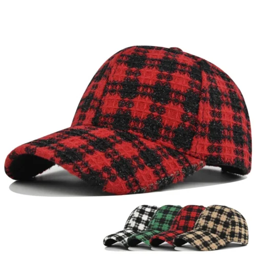 H66fb5ffc850d477cab3651c4487e6b80a.webp Houndstooth Tweed Baseball Cap