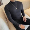 H68e66fba274843ffbadeecc5c5551fefJ.webp Men's High-Neck Knit Long-Sleeve T-Shirt