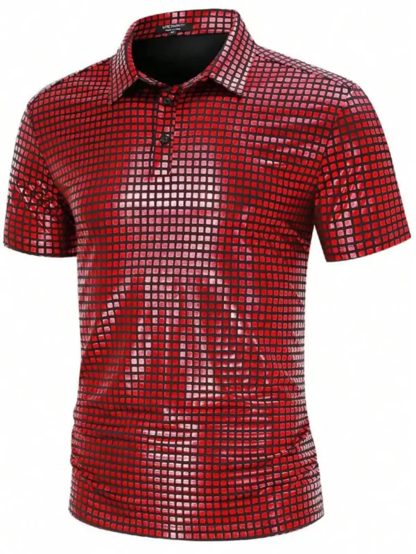 H6fb32d09076e4dd2b6f9f8a46b9b6d11D.webp Men's Textured Short-Sleeve Polo Shirt