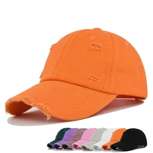 H76e6a249207b4e91852f53a82b977afb0.webp Ripped Washed Denim Baseball Cap