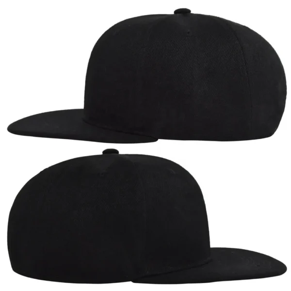 H803dc34410974de5b433f86998dc70df2.webp Solid Flat-Brim Snapback Cap