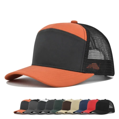H87bc0ec503014364af63728940f672d5E.webp 7-Panel Mesh Trucker Snapback