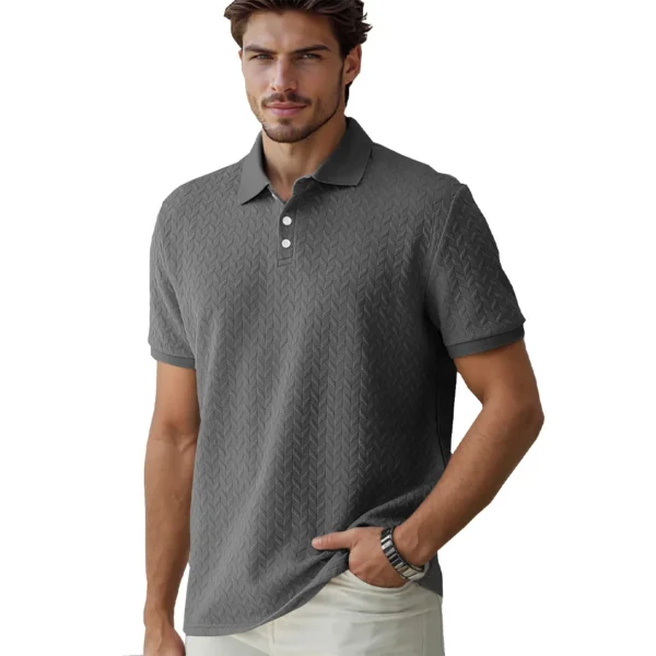 Men's Jacquard Casual Polo Shirt