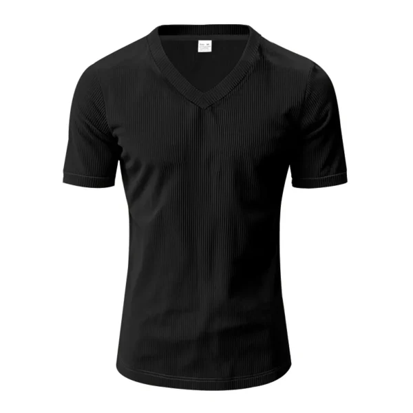 H893baa37a1984b68a8e4d1d8227895c9U.webp Men's Textured V-Neck T-Shirt