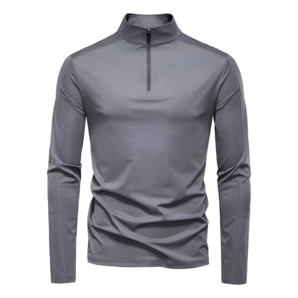 H92e7cb0cd30e43b2ae6675ac8de625c3s.webp Men's Quick-Dry Half-Zip Long-Sleeve Top