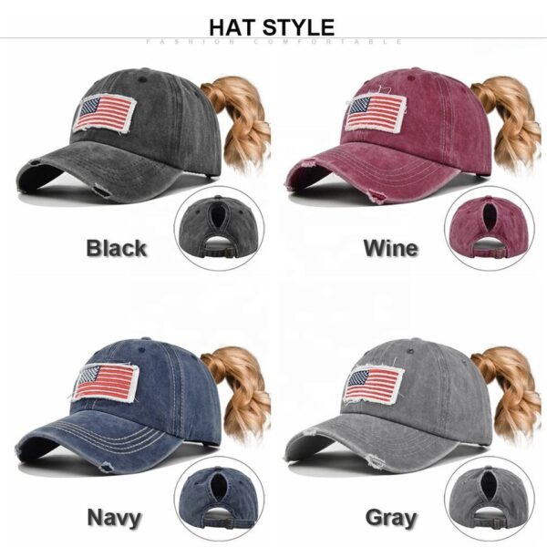 H9637f81dfe8e40d28ee8e87c8929c2d2M.jpg_960x960q80.jpg Distressed American Flag Ponytail Cap