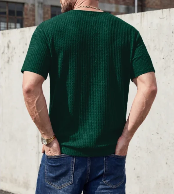Ha697cbccef1f4ef98618180c34f95b45I.webp Men's Knit Deep V-Neck T-Shirt