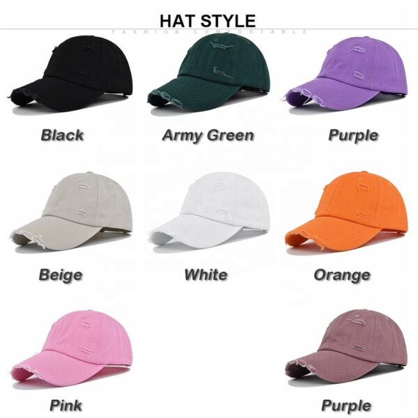 Ripped Washed Denim Baseball Cap