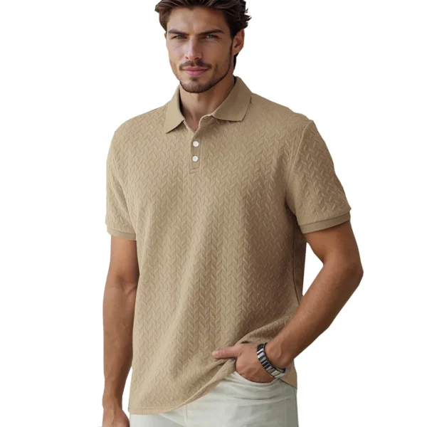 Men's Jacquard Casual Polo Shirt