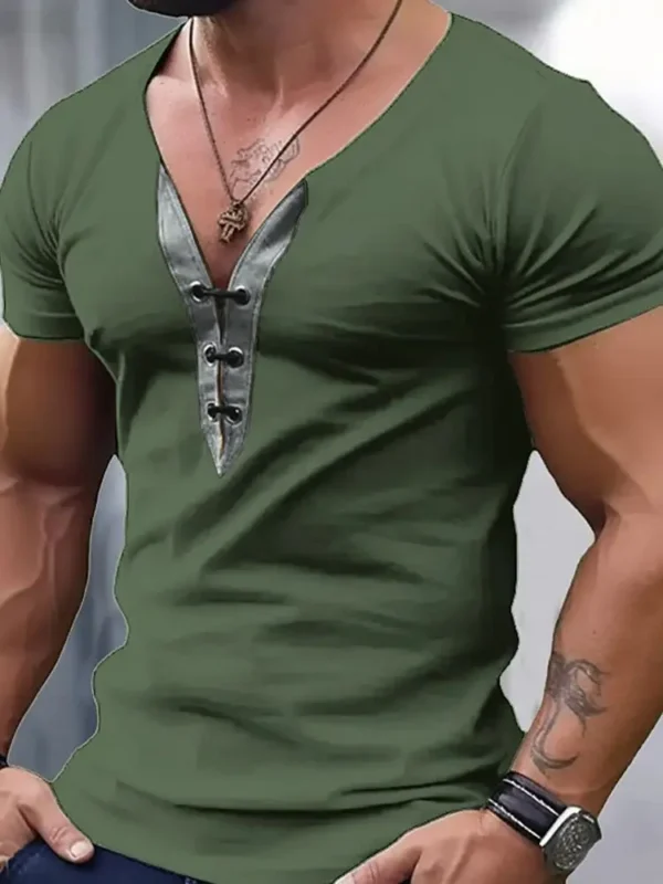 Men's Color-Block V-Neck Performance T-Shirt