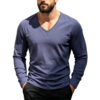 Hc05483107029470697686e0ae9eff21ah.jpg_960x960q80.jpg Men's Linen-Blend V-Neck Long-Sleeve Top