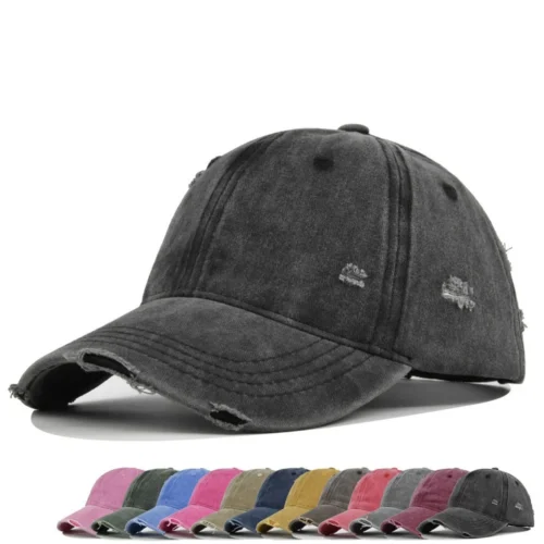 Hc24559d82bea4109b1fb47b300a3d708f.webp Distressed Washed Six-Panel Dad Cap