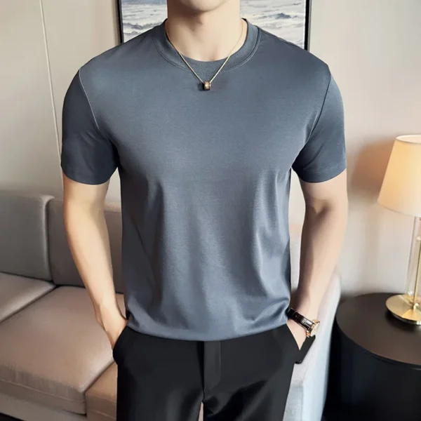 Men's Wrinkle-Resistant Cotton Crew-Neck T-Shirt