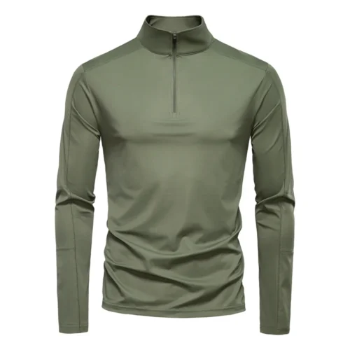 Hc75dcfa7d1d7481bb3364bcf5d7ee2dfG.webp Men's Quick-Dry Half-Zip Long-Sleeve Top