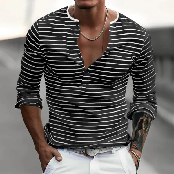 Hc8f8eb1106414ba0bc1d7c2dbd89211da.webp Men's Striped Long-Sleeve Casual T-Shirt
