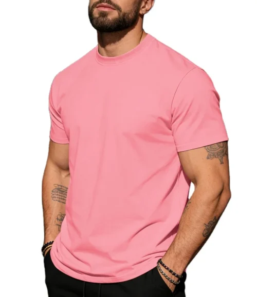 Hc920a420588148a08f8639b642c32b00f.webp Men's Cotton Crew-Neck T-Shirt
