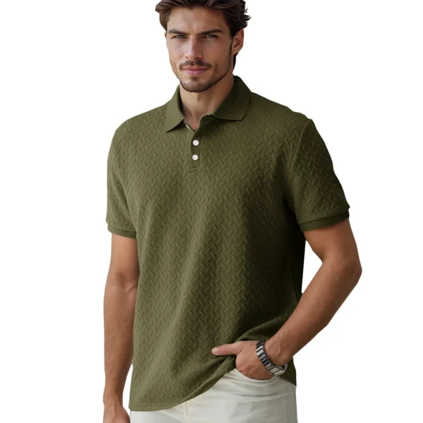 Men's Jacquard Casual Polo Shirt