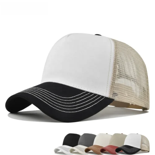 Hcfe1bd1148e64e63a2eb054b3a98d431M.webp Breathable Five-Panel Mesh Trucker Cap