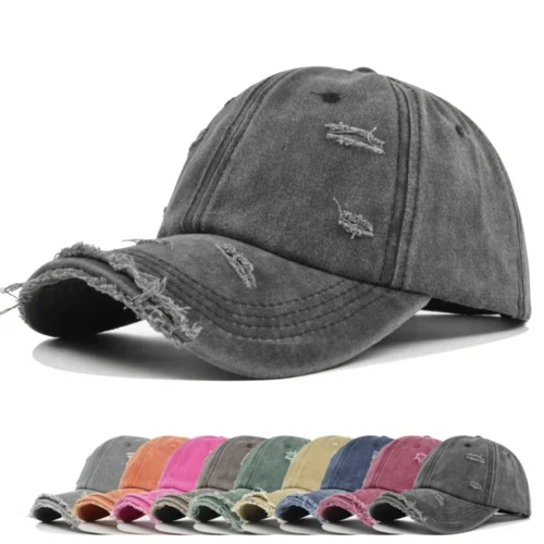 Hd37df9cbbb5f4a8dbd133874bccbbc17L.webp Vintage Distressed Curved-Brim Cap
