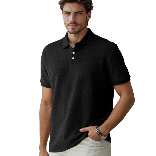 Men's Jacquard Casual Polo Shirt