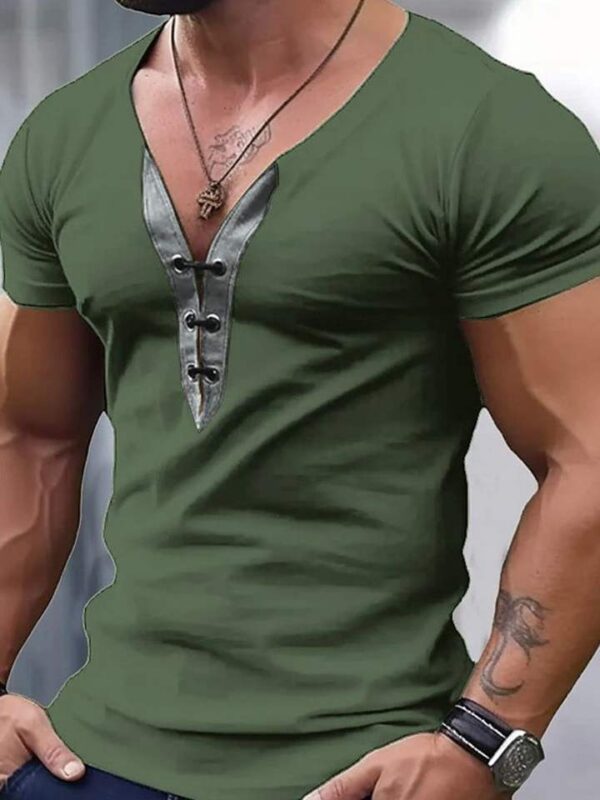 Men's Color-Block V-Neck Performance T-Shirt