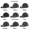 Color-Trim Distressed Denim Cap
