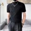 He1e150c020ab46ce83d669e77118b57e8.webp Men's Ribbed Mock-Neck Knit T-Shirt