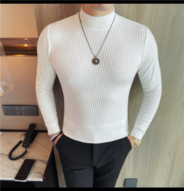He29b57000a8548edb93fc06701ecf3718.png_960x960q80.png Men's High-Neck Knit Long-Sleeve T-Shirt