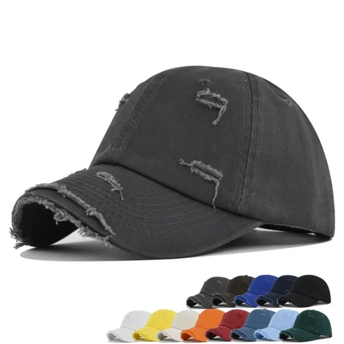 Hef12ea14016c488b9d17cd3cf9bec9c3X.webp Distressed Washed Baseball Cap