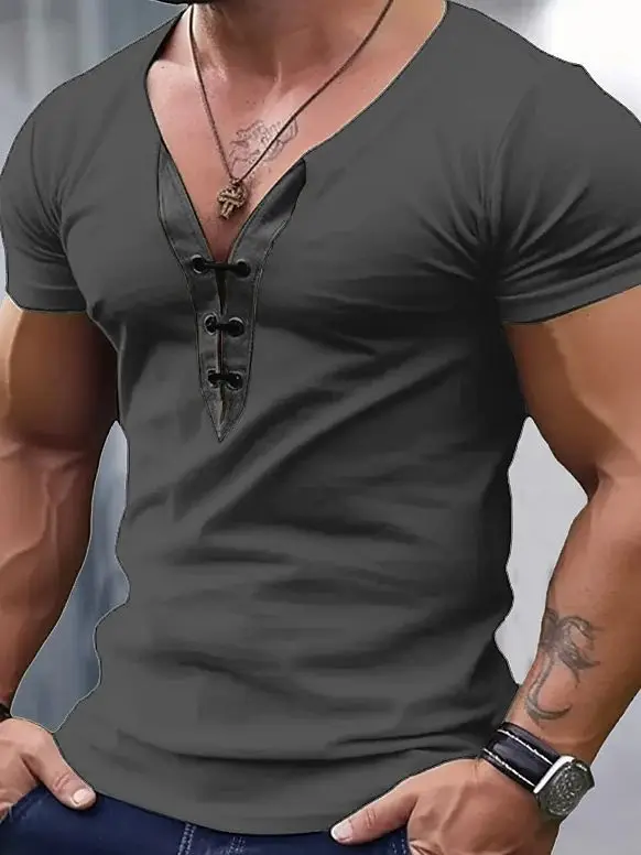 Men's Color-Block V-Neck Performance T-Shirt